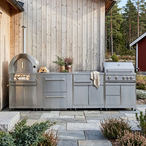 Cuisine extérieure modulaire ODM en acier inoxydable SS304, anti-insectes, texture métallique, cuisine extérieure modulaire pour villa avec barbecue au <span class=keywords><strong>gaz</strong></span> - Product Image 2