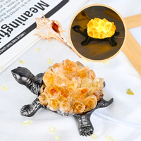 Lampe en cristal de tortue en améthyste et citrine naturelle en gros, veilleuse USB en pierre de cristal pour la décoration intérieure