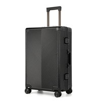 Valise à roulettes PC personnalisée Valise à roulettes légère et intelligente en aluminium pour voyage d'affaires Valise d'embarquement à roulettes larges