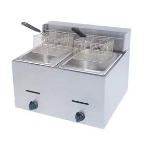 Bestseller 10L Plus 10L Friteuse Maschine Huhn Commercial Donut Doppel gas Friteuse für Fast Food Restaurant