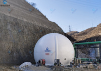 Réservoir de stockage de gaz à double membrane de 500 m³ pour le stockage de biogaz, anti-vieillissement, intégré, avec équipement de gonflage, personnalisable