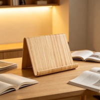 Support de lecture mains libres en bambou naturel, moderne et durable, support ergonomique pour tablette, idéal pour la lecture sur bureau, la cuisine et les ateliers