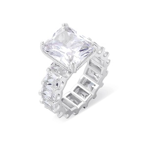 Anel de Zircônia Grande Quadrado de Alta Qualidade Europeu-Americano em Cobre com Revestimento de Ouro <span class=keywords><strong>Real</strong></span>, Anel de Noivado e Casamento Moderno para Mulheres - Product Image 5