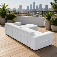 Großhandel Outdoor-Patio-Sofa Aluminiumrahmen Wetterfeste Garten-Couch Vakuumverpackte Schaumstoffkissen Möbel