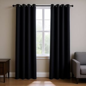 Cortinas Opacas de 54x95 Pulgadas con Ojales, Tela Negra Sólida para Decoración de Ventanas de Dormitorio y Sala de Estar, Bloqueo Total de Luz - Product Image 2