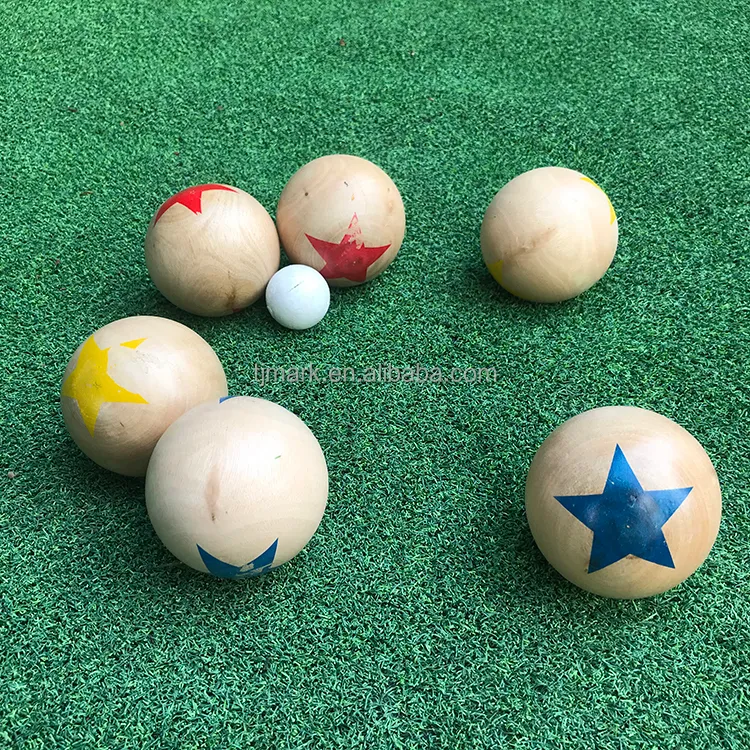 Bằng gỗ bocce trò chơi bãi cỏ boule bóng cho thể thao ngoài trời vui vẻ vườn thể thao