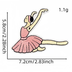 Thiết Kế Mới Sắt Trên Thêu Màu Hồng Khiêu Vũ Cô Gái Các Bản Vá Lỗi Cho Cô Gái Quần Áo Túi Hoodies Hat - Product Image 6