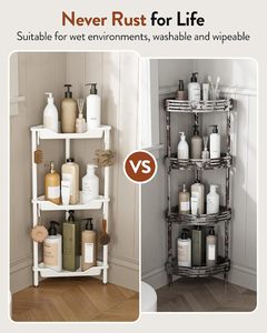 Estante de Almacenamiento para Ahorrar Espacio en la Esquina - Organizador de Plástico de 3 Niveles para Baño, Cocina y Entrada - Product Image 4