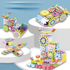 Educational Learning Plastic 3D Model Assembly Bricks Kits Electric Rotating <b>Building</b> <b>Block</b> Gear Toy 83Pcs Set - Product Image 5
