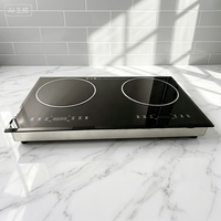 Cuisinière électrique en céramique à double foyer 4000W, gril de cuisine, cuisinière en céramique infrarouge à double brûleur, cuisinières en céramique