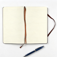 Cuaderno de Cuero PU Marrón Vintage 2026 con Banda Elástica, Tapa Dura, Páginas Rayadas, para Negocios, Oficina, Escritura, Regalo Personalizado