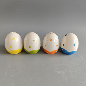 Saleros y Pimenteros de Cerámica Modernos para Cocina, Diseño Pintado a Mano con Puntos y Líneas Onduladas, Juego de Especias de Porcelana, Estilo Americano - Product Image 6