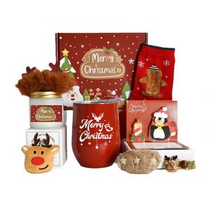 AXGIFTS Luxury Christmas Self Care Gift <b>Set</b> With Insulated Wine Tumbler Scented <b>Candle</b> Socks Xmas Decor Holiday Gift Box Women - Product Image 3