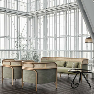 Tissage vigne moderne Salon simple Restaurant Meubles de jardin Canapé créatif en bois massif Art vigne - Product Image 3