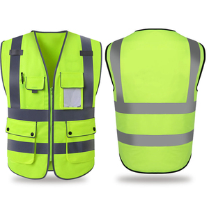 Bán Buôn Công Nghiệp An Ninh Xây Dựng Làm Việc An Toàn Vest Phản Quang Tầm nhìn Cao Phản Xạ Vest Với Túi - Product Image 1