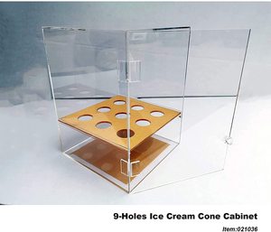 Xinkeda Tùy Chỉnh Rõ Ràng Acrylic Cone Chủ Đứng Box <span class=keywords><strong>Plexiglass</strong></span> Ice Cream Cone Chủ Trường Hợp Với Cửa - Product Image 2