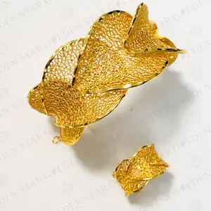 Conjunto de joias banhadas a ouro 18k, conjunto de joias africano, estrela dourada banhada a ouro joias