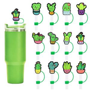 En gros, capuchon anti-poussière décoratif en silicone de 10 mm, motif dessin animé chapeau de paille, pour cactus décoratif et accessoires de bar détachables - Product Image 1