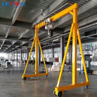 Grue à portique mobile compacte HNTIWIN à prix d'usine, capacité de levage de 1000 kg, avec palan électrique