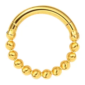 Eternal Metal ASTM F136 Titanium manik-manik bola berbentuk bagian berengsel cincin tindik perhiasan