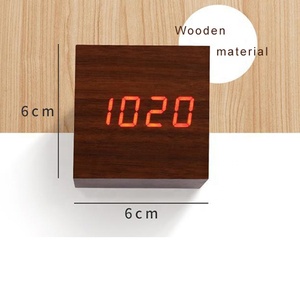 Đồng hồ báo thức bằng gỗ kỹ thuật số LED, đồng hồ gỗ, nhiệt kế, logo tùy chỉnh, quà tặng khuyến mãi, đồng hồ để bàn bằng gỗ - Product Image 5