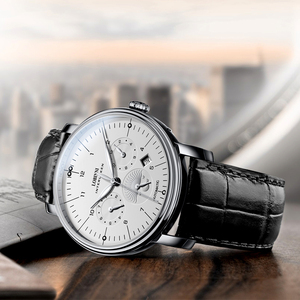 Montres de luxe Lobinni pour hommes, livraison directe, montre mécanique en acier inoxydable, cadran rond, cristal saphir, 5 ATM, pour homme - Product Image 3