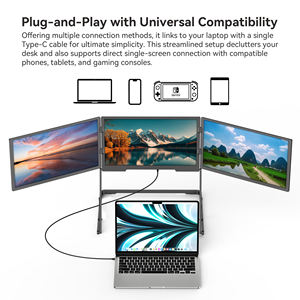 Monitor de Pantalla Triple 2026 Nuevo 3*18.5" Portátil con un Solo Cable para Reuniones Pequeñas Monitores de Pantalla Táctil y Ordenador Portátil - Product Image 3