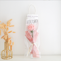 Bouquet de fleurs de pivoine artificielles en mousse décorative, faites à la main au crochet, dans un vase, pour la maison, la remise des diplômes, la fête des pères