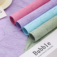 Papier d'emballage floral respirant en fibre de lin naturel, déchirable à la main, papier d'écorce végétale rustique pour bouquets frais