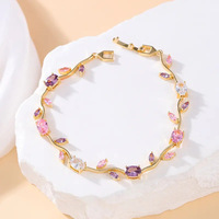 Meilleure Vente Transfrontalière 2026 Nouveau Bracelet en Laiton Micro-Incrusté de Zircons de Qualité Style Luxe pour Femme, Minimaliste et Tendance Instagram