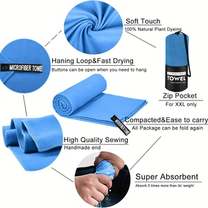 クイック干燥タオルセット,ポータブルタオル,汗吸収剤,軽量,ビーチ,スイミング,アウトドア,ワークアウト,ビーチに适しています - Product Image 2