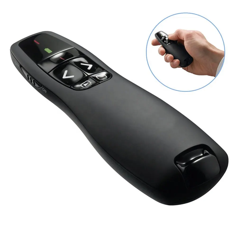 2.4G Wireless Presenter R400, Wireless Presentation Remote Clicker with Laser Pointer
