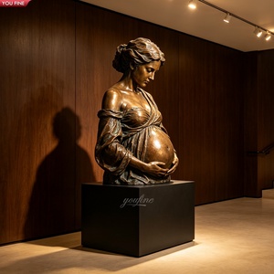 Scultura in Bronzo a Grandezza Naturale YOUFINE, Busto Femminile Realistico in Stato di Gravidanza per Esposizione Artistica in Gallerie e Hall di Hotel - Product Image 2