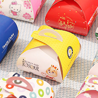 Boîte à dessert française portable personnalisée avec logo, mini-boîte en papier pour pâtisserie, avec laminage mat pour l'emballage alimentaire