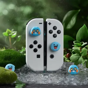 YOCORE 4PCS Wobbuffet & Croagunk 소프트 실리콘 스위치 엄지 스틱 그립 케이스, Nintendo Switch/OLED/Lite용 아날로그 스틱 커버