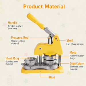 <b>Button</b> Maker <b>Machine</b> DIY Pin Maker Press <b>Machine</b> Badge Punch Kit With Mold For <b>Making</b> Fridge Magnets Keychains Tin Badge Medal - Product Image 2