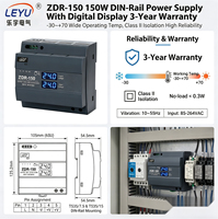 Alimentation à découpage sur rail Din 150W 110V 220V AC DC Sortie unique 12V 15V 24V 36V 48V Alimentation industrielle