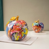Nouvelles décorations de salon créatives en résine synthétique imprimée colorée, style européen, en forme de pomme, pour l'exportation