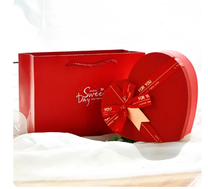 Scatole Regalo di Lusso Personalizzate per San Valentino, Confezione a Forma di Cuore in Carta per Cosmetici, Gioielli e Trucchi con Nastro - Product Image 4
