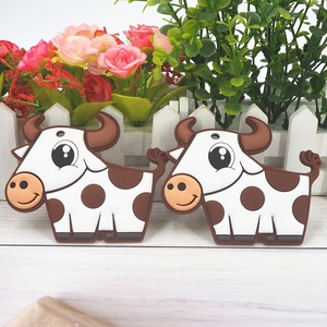 Collar de dentición DIY para bebés, sin BPA, con diseño de vaca, juguete molar seguro con forma de animal de dibujos animados, venta al por mayor - Product Image 3