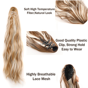 140g 22 pouces résistant fausse <span class=keywords><strong>queue</strong></span> <span class=keywords><strong>de</strong></span> poney ondulé Extension <span class=keywords><strong>de</strong></span> <span class=keywords><strong>cheveux</strong></span> synthétique longue vague d'eau Clip sur griffe <span class=keywords><strong>queue</strong></span> <span class=keywords><strong>de</strong></span> <span class=keywords><strong>cheval</strong></span> <span class=keywords><strong>cheveux</strong></span> - Product Image 3