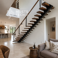 Escalier mono-à-capillaire haut de gamme pour intérieur, au design minimaliste, pour projets et achats en gros
