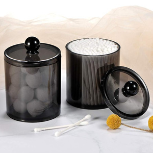Boîte de rangement en gros pour maquillage, cotons-tiges, tampons cosmétiques et bijoux – Pot rond en plastique organisateur - Product Image 2