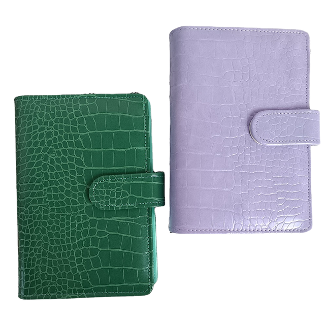 A6 Waterproof PU Ring Binder with Crocodile Skin Pattern Budget Wholesale Option Colorful A5 Size Low Price
