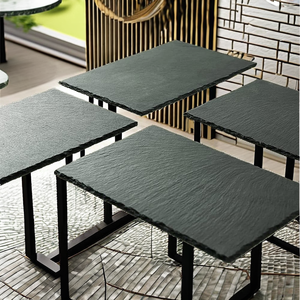 Plateau noir <span class=keywords><strong>en</strong></span> <span class=keywords><strong>ardoise</strong></span>, plateau à fromage, plateau de service <span class=keywords><strong>en</strong></span> pierre <span class=keywords><strong>naturelle</strong></span> pour sushi, restaurant, plats de dîner, fêtes écologiques - Product Image 3