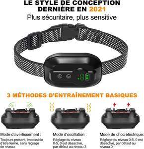 IPetDog, el mejor <span class=keywords><strong>collar</strong></span> de nailon para control de ladridos de perro con control remoto, <span class=keywords><strong>collar</strong></span> de entrenamiento antiladridos de choque seguro para perros pequeños obstinados - Product Image 4