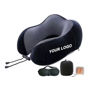Oreiller de voyage ergonomique en mousse à mémoire de forme souple et respirante, à récupération lente, portable, en forme de U, avec logo, pour le soutien du cou - Product Image 2