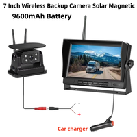 Moniteur enregistreur DVR sans fil 7 pouces avec écran 7'' et caméra IR magnétique 4 canaux à énergie solaire pour camping-car/camion/attelage/remorque/bus