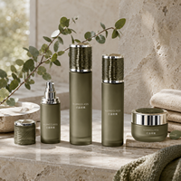 Flacon pompe à texture ondulée personnalisée, flacon de sérum, pot de crème pour le visage, 50g, 40ml, 100ml, 120ml, ensemble de flacons en verre pour soins de la peau