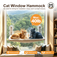 Cama para Gatos para Tomar el Sol en Interiores, Percha Plegable para Ventana de Gatos de 30*45CM, Hamaca Colgante para Gatos con Plegado Ascendente de 90 Grados